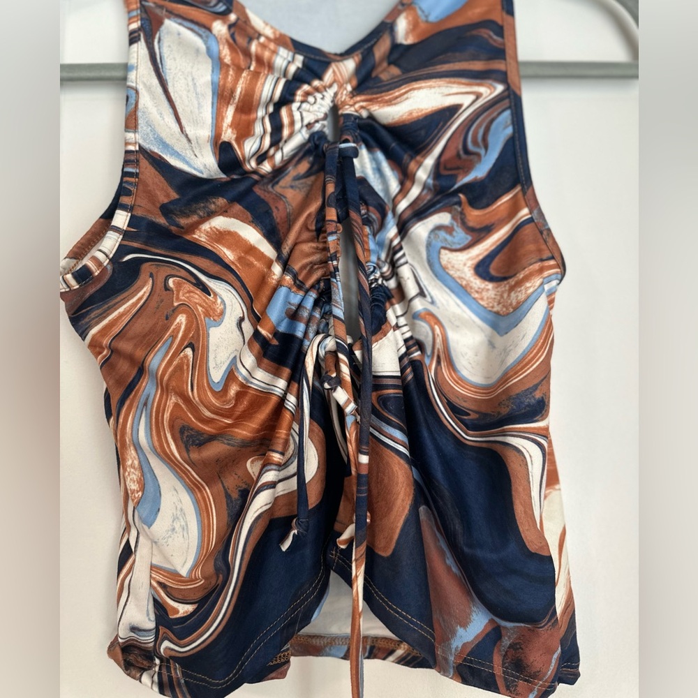 Swirl Pattern Sleeveless Top